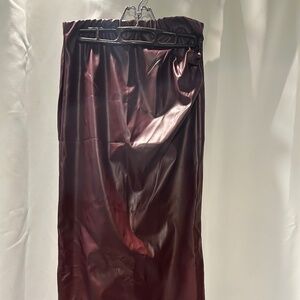 Faux leather midi skirt